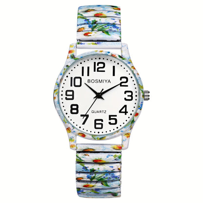 Women's Quartz Watch - Boho for Elastic Stretch Strap Analog Wristwatch - Large Arabic Numeral - product detail view 29