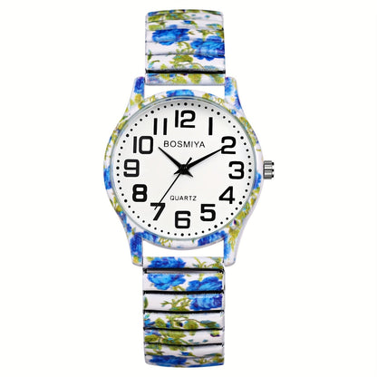 Women's Quartz Watch - Boho for Elastic Stretch Strap Analog Wristwatch - Large Arabic Numeral - product detail view 30