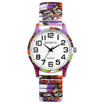 Women's Quartz Watch - Boho for Elastic Stretch Strap Analog Wristwatch - Large Arabic Numeral - product detail view 31