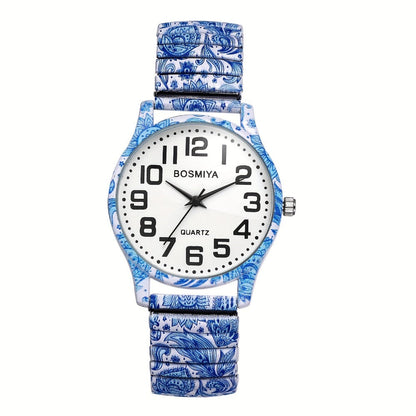Women's Quartz Watch - Boho for Stretch Stainless Steel Strap, Large Arabic Numeral Dial - product detail view 5