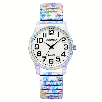 Women's Quartz Watch - Boho for Stretch Stainless Steel Strap, Large Arabic Numeral Dial - product detail view 9