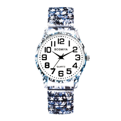 Women's Quartz Watch - Boho for Stretch Stainless Steel Strap, Large Arabic Numeral Dial - product detail view 11