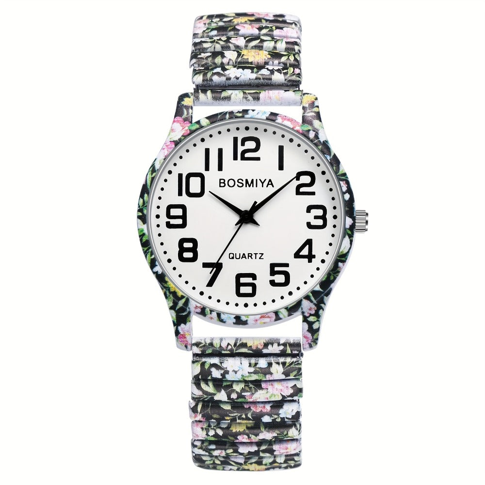 Women's Quartz Watch - Boho for Stretch Stainless Steel Strap, Large Arabic Numeral Dial - product detail view 13