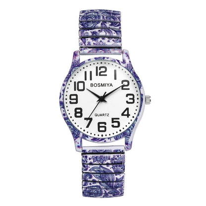 Women's Quartz Watch - Boho for Stretch Stainless Steel Strap, Large Arabic Numeral Dial - product detail view 20