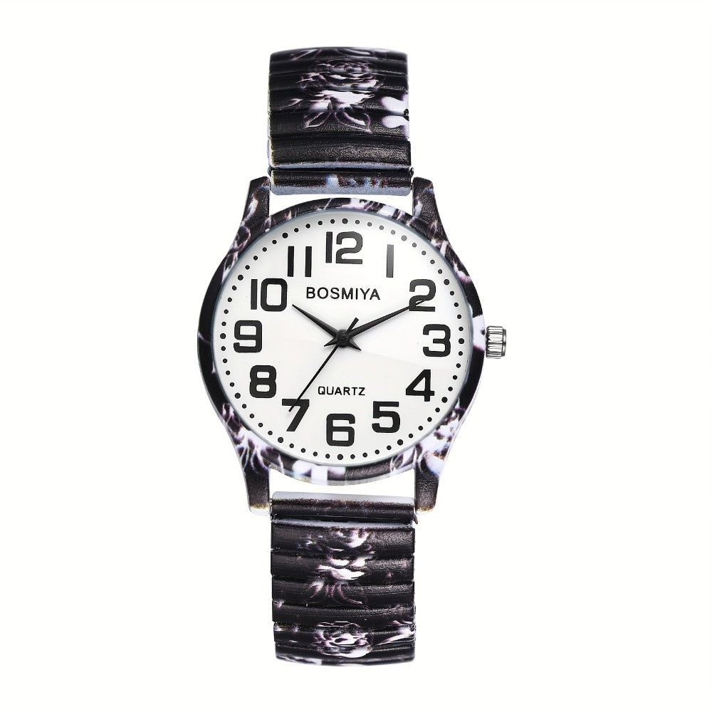 Women's Quartz Watch - Boho for Stretch Stainless Steel Strap, Large Arabic Numeral Dial - product detail view 21