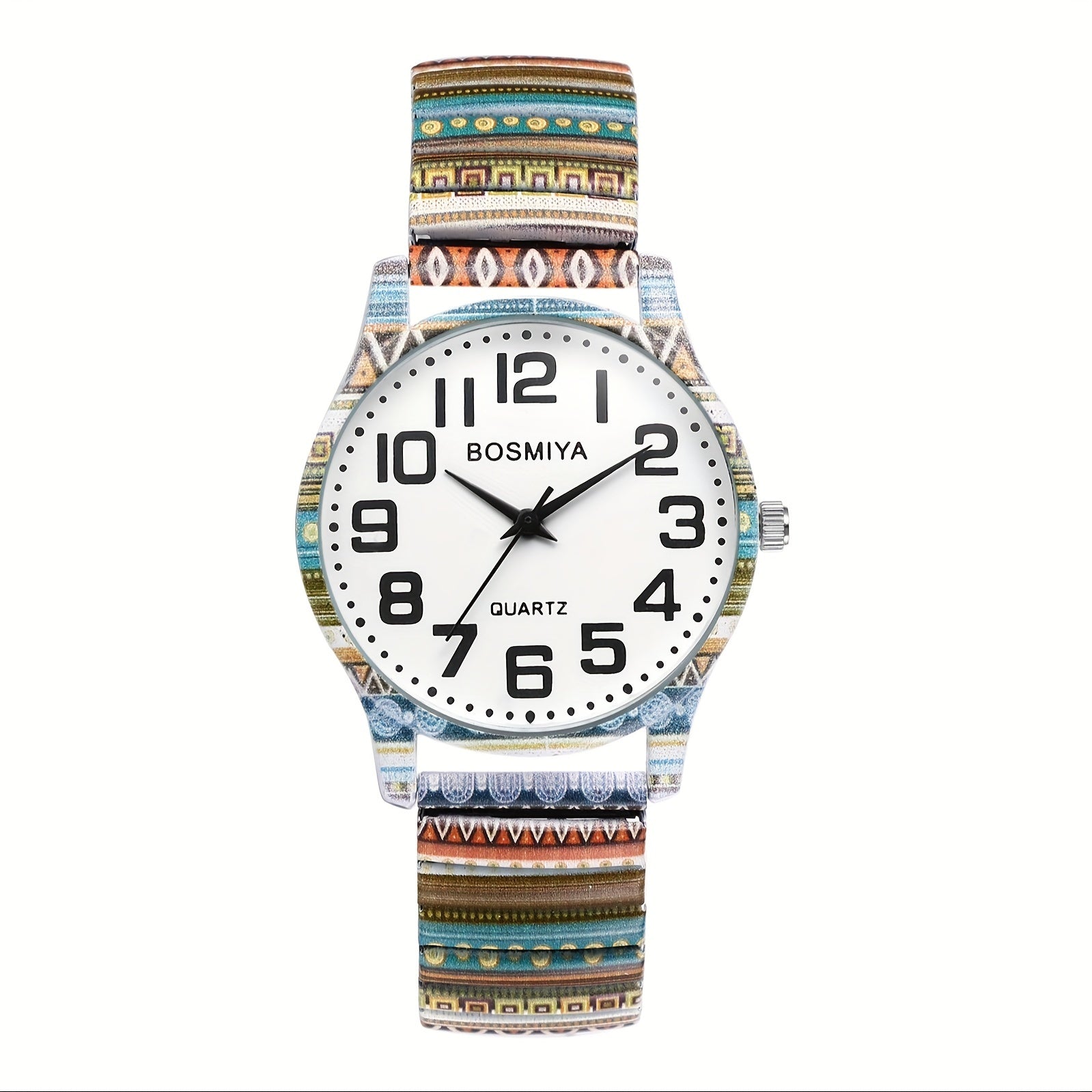 Women's Quartz Watch - Boho for Stretch Stainless Steel Strap, Large Arabic Numeral Dial - product detail view 29