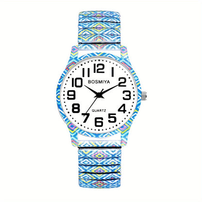 Women's Quartz Watch - Boho for Stretch Stainless Steel Strap, Large Arabic Numeral Dial - product detail view 31