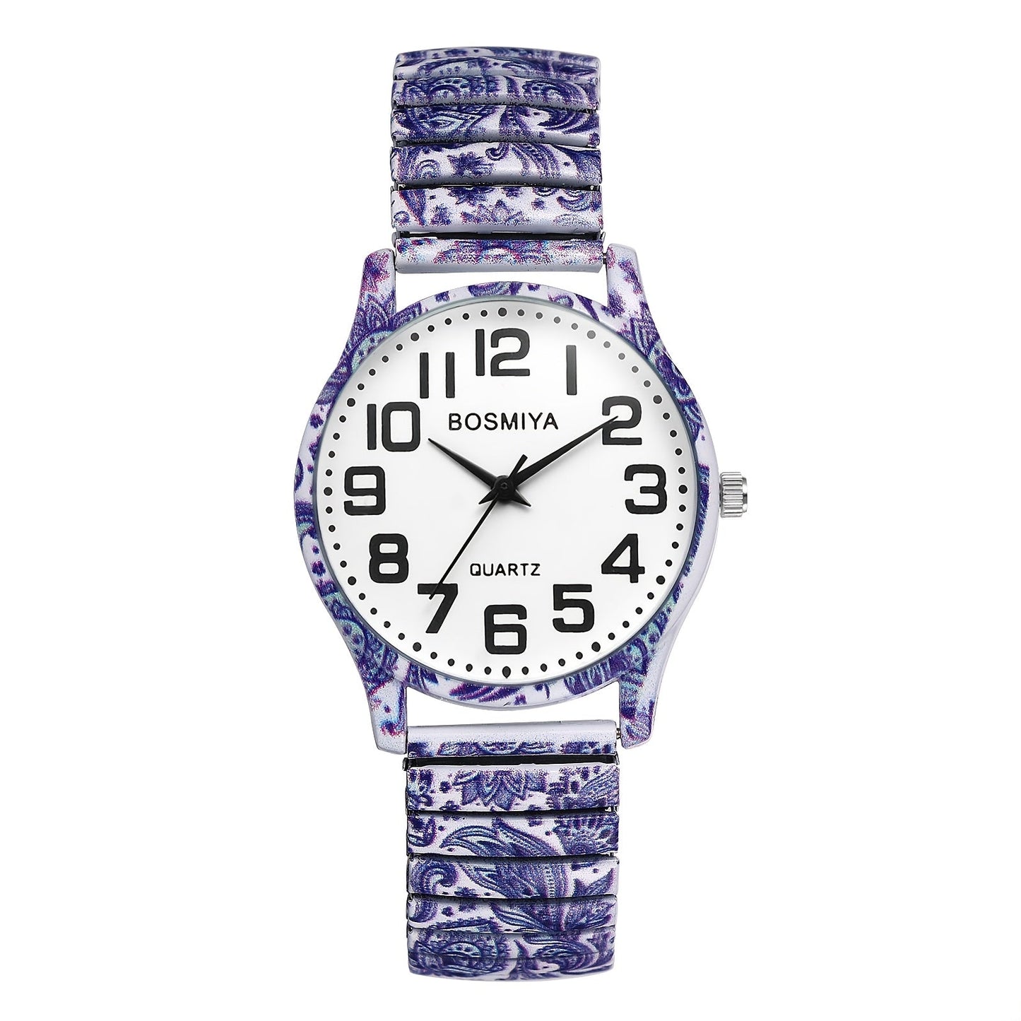 Women's Quartz Watch - Boho for Stretch Stainless Steel Strap, Large Arabic Numeral Dial - product detail view 32