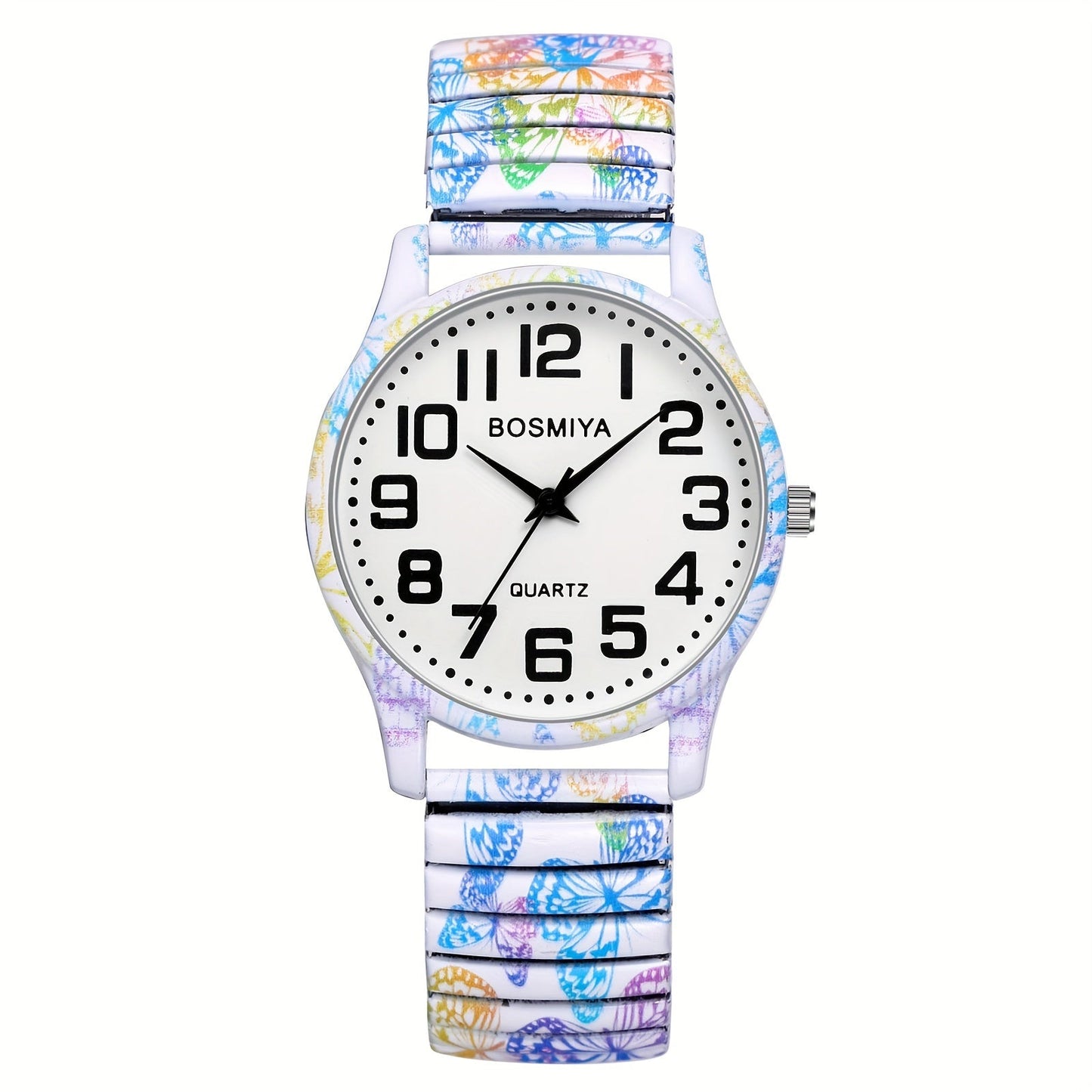 Women's Quartz Watch - Boho for Stretch Stainless Steel Strap, Large Arabic Numeral Dial - product detail view 35