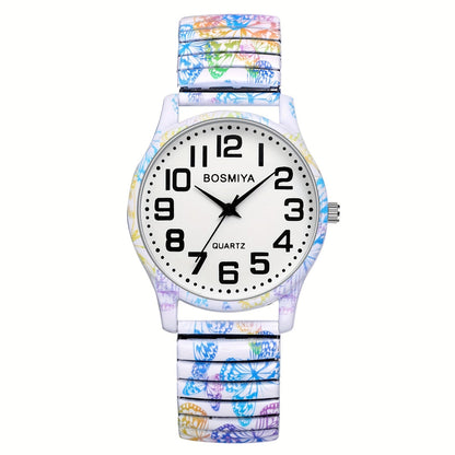 Women's Quartz Watch - Boho for Stretch Stainless Steel Strap, Large Arabic Numeral Dial - product detail view 35