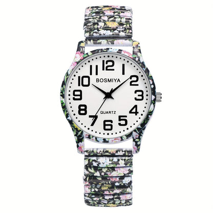 Women's Quartz Watch - Boho for Stretch Stainless Steel Strap, Large Arabic Numeral Dial - product detail view 37