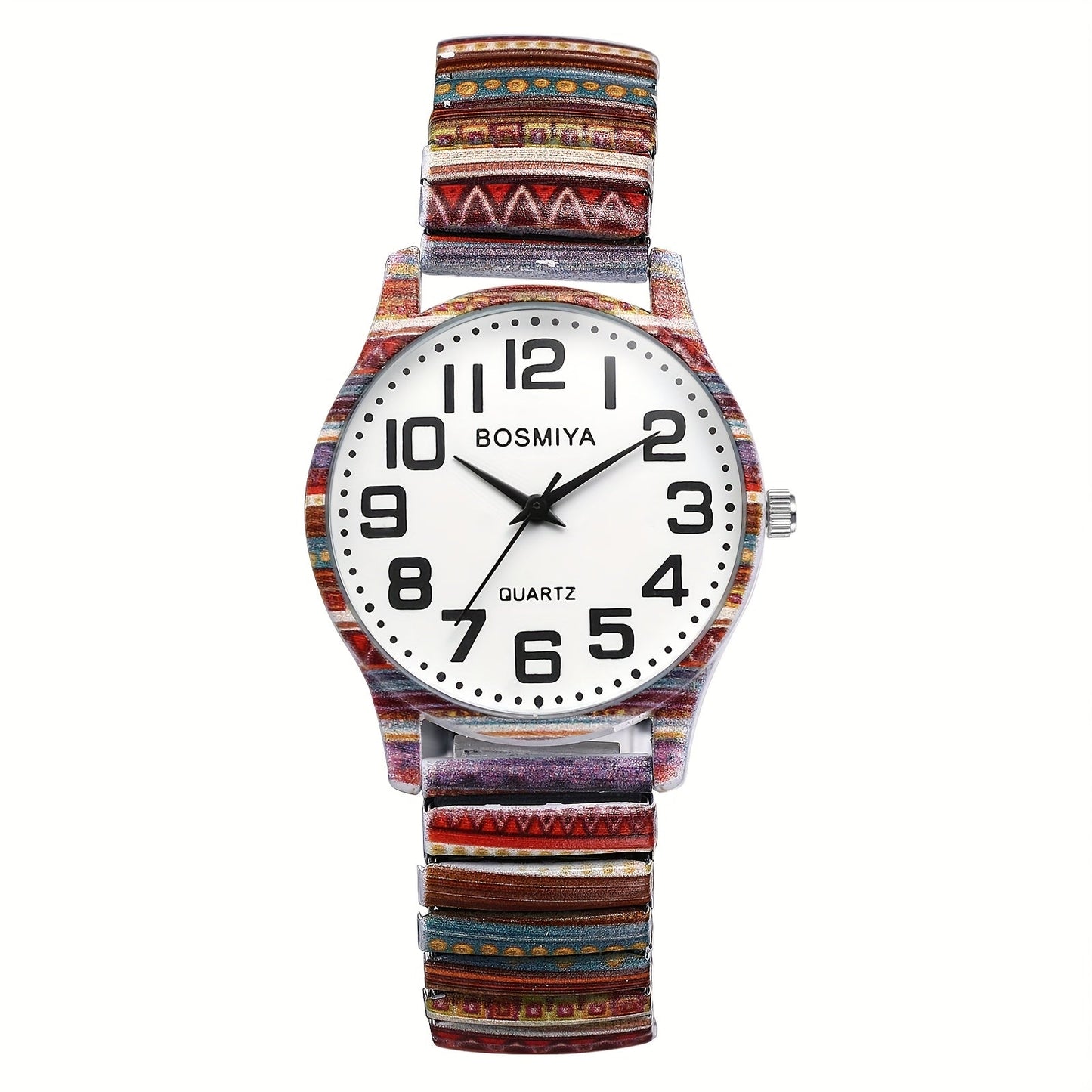 Women's Quartz Watch - Boho for Stretch Stainless Steel Strap, Large Arabic Numeral Dial - product detail view 39