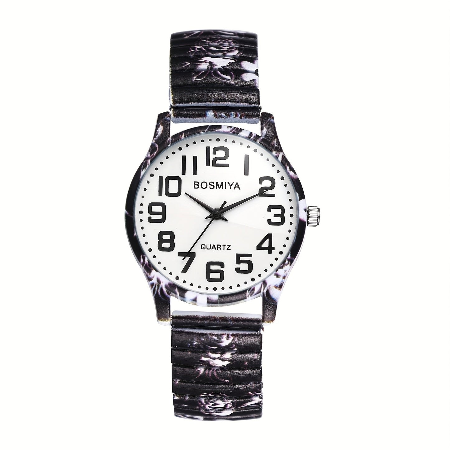 Women's Quartz Watch - Boho for Stretch Stainless Steel Strap, Large Arabic Numeral Dial - product detail view 40