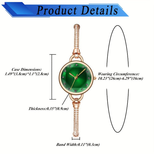 Women's Quartz Watch - Bracelet for Hexagonal Case Stainless Steel Analog Dress Wristwatch Petite - product detail view 2