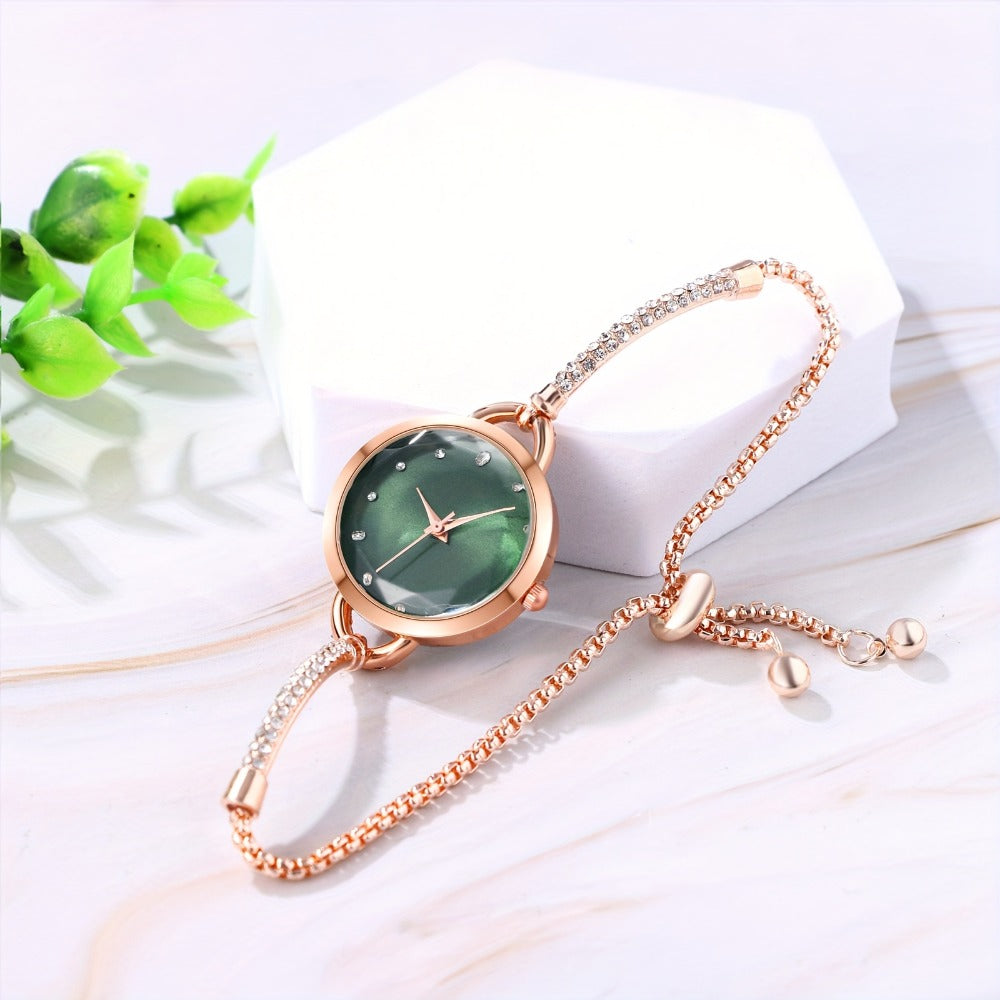 Women's Quartz Watch - Bracelet for Hexagonal Case Stainless Steel Analog Dress Wristwatch Petite - product detail view 4