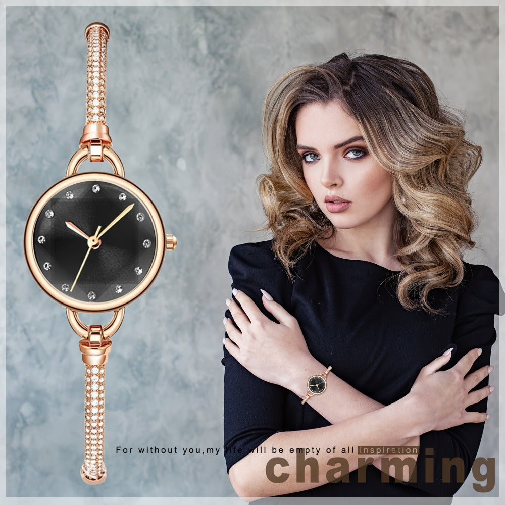 Women's Quartz Watch - Bracelet for Hexagonal Case Stainless Steel Analog Dress Wristwatch Petite - product detail view 5