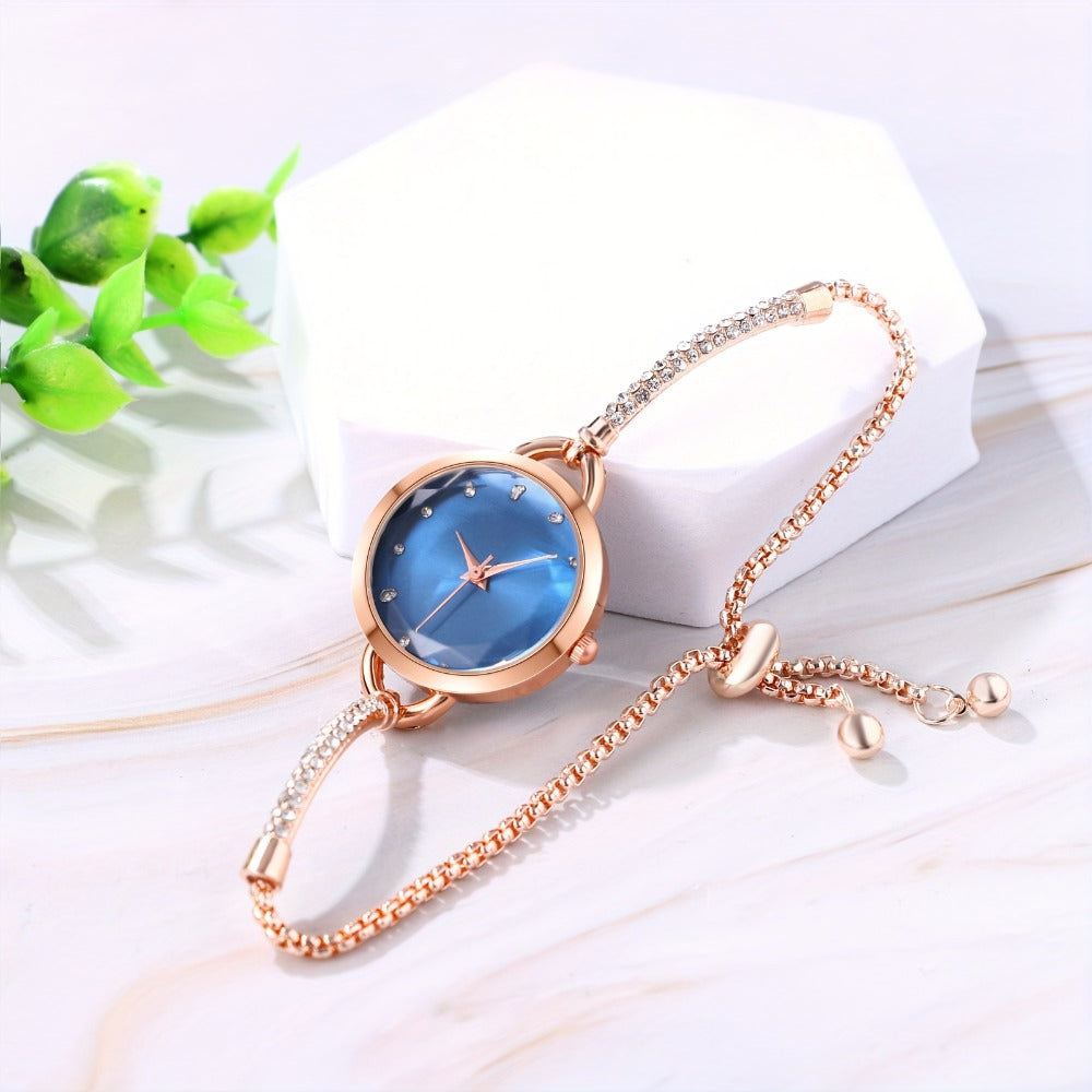 Women's Quartz Watch - Bracelet for Hexagonal Case Stainless Steel Analog Dress Wristwatch Petite - product detail view 6