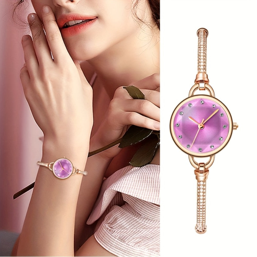 Women's Quartz Watch - Bracelet for Hexagonal Case Stainless Steel Analog Dress Wristwatch Petite - product detail view 13