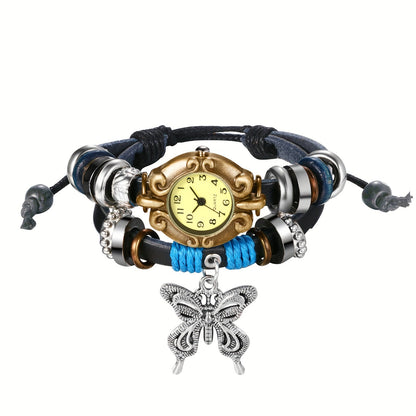 Women's Quartz Watch - Bracelet Vintage Ethnic Analog Faux Leather Cord Multi-Layer Wrap with - product detail view 24