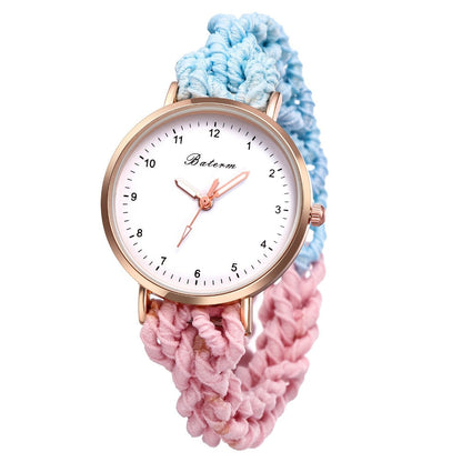Women's Quartz Watch - Braided Cord for Girls Boho Colorful Gradient Friendship Bracelet - main product view