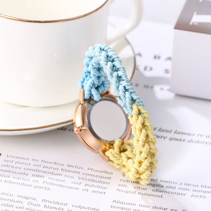 Women's Quartz Watch - Braided Cord for Girls Boho Colorful Gradient Friendship Bracelet - product detail view 5
