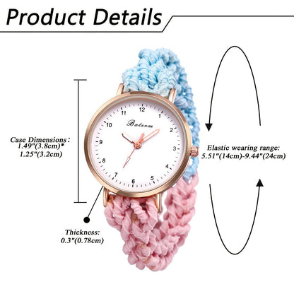 Women's Quartz Watch - Braided Cord for Girls Boho Colorful Gradient Friendship Bracelet - product detail view 6