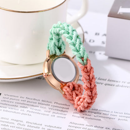 Women's Quartz Watch - Braided Cord for Girls Boho Colorful Gradient Friendship Bracelet - product detail view 7