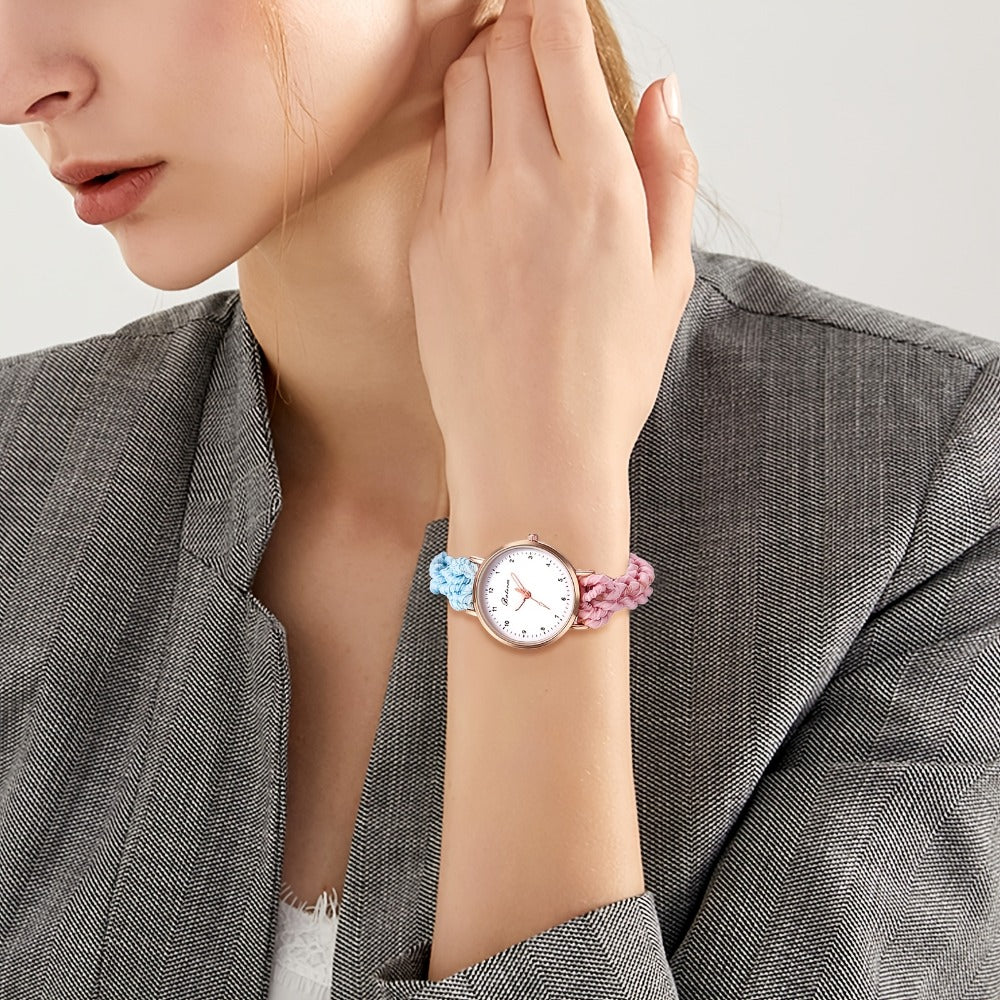 Women's Quartz Watch - Braided Cord for Girls Boho Colorful Gradient Friendship Bracelet - product detail view 8