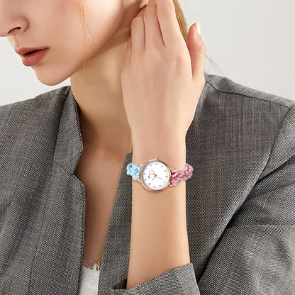 Women's Quartz Watch - Braided Cord for Girls Boho Colorful Gradient Friendship Bracelet - product detail view 8
