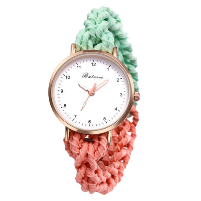 Women's Quartz Watch - Braided Cord for Girls Boho Colorful Gradient Friendship Bracelet - product detail view 16