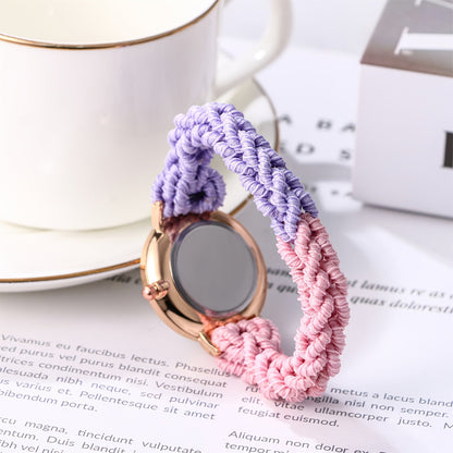 Women's Quartz Watch - Braided Cord for Girls Boho Colorful Gradient Friendship Bracelet - product detail view 18