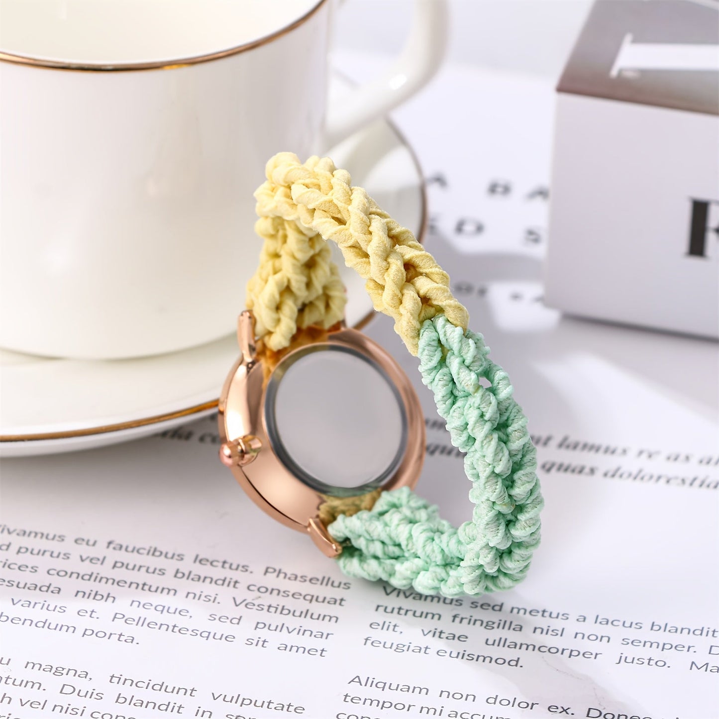 Women's Quartz Watch - Braided Cord for Girls Boho Colorful Gradient Friendship Bracelet - product detail view 22