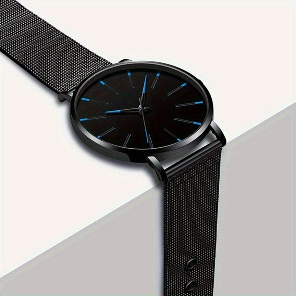 Men's Quartz Watch - Business Casual Set of 2 - Simple Analog Wristwatch Pair for Women - product detail view 7