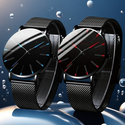 Men's Quartz Watch - Business Casual Set of 2 - Simple Analog Wristwatch Pair for Women - product detail view 8