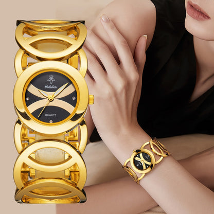 Women's Quartz Watch - Butterfly Rhinestone 's Gold Silver Tone Glowing Dial Elegant Fashion - product detail view 4