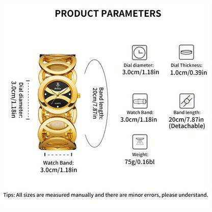 Women's Quartz Watch - Butterfly Rhinestone 's Gold Silver Tone Glowing Dial Elegant Fashion - product detail view 6