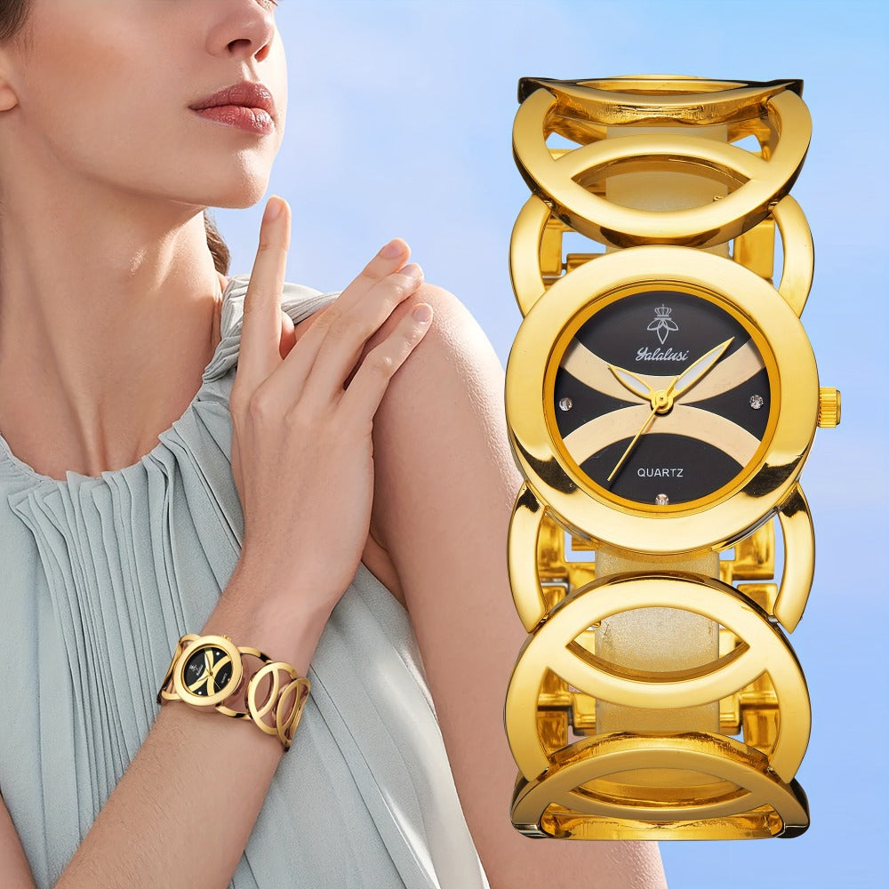 Women's Quartz Watch - Butterfly Rhinestone 's Gold Silver Tone Glowing Dial Elegant Fashion - product detail view 8