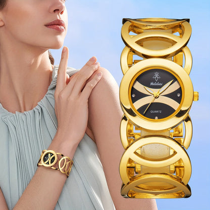Women's Quartz Watch - Butterfly Rhinestone 's Gold Silver Tone Glowing Dial Elegant Fashion - product detail view 8