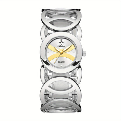 Women's Quartz Watch - Butterfly Rhinestone 's Gold Silver Tone Glowing Dial Elegant Fashion - product detail view 11