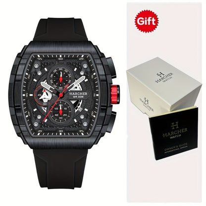 Men's Quartz Watch - Chronograph for Luxury Tonneau Sport Wristwatch Luminous Waterproof Racing - product detail view 6