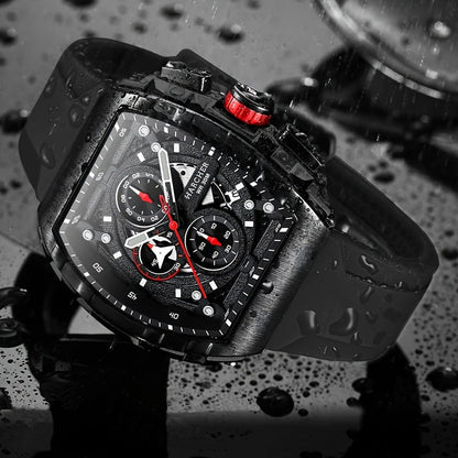Men's Quartz Watch - Chronograph for Luxury Tonneau Sport Wristwatch Luminous Waterproof Racing - product detail view 13