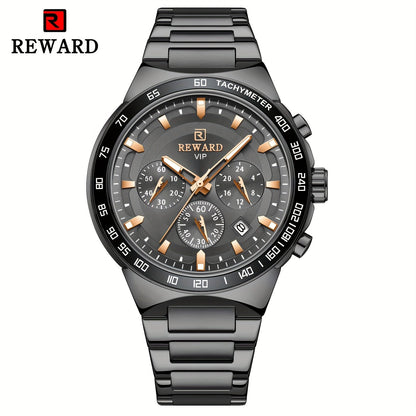 Men's Quartz Watch - Chronograph Sport REWARD VIP Luminous Stainless Steel Wristwatch Ice Blue - product detail view 25