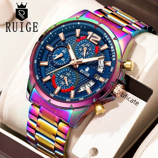 Women's Quartz Watch - Colorful 's with Date Display & Night Light Stainless Steel Band, Trendy - main product view