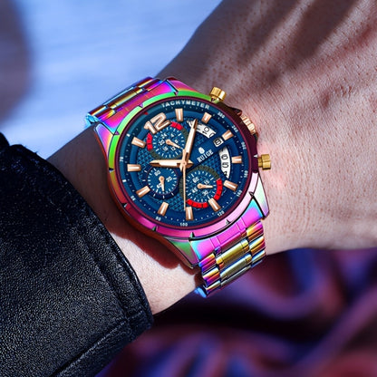 Women's Quartz Watch - Colorful 's with Date Display & Night Light Stainless Steel Band, Trendy - product detail view 3