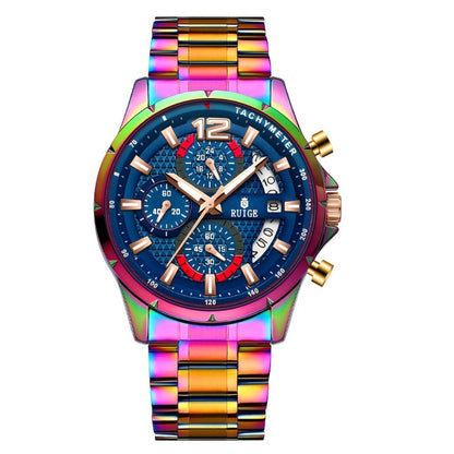 Women's Quartz Watch - Colorful 's with Date Display & Night Light Stainless Steel Band, Trendy - product detail view 7