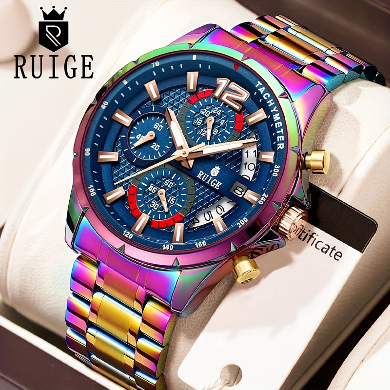 Women's Quartz Watch - Colorful 's with Date Display & Night Light Stainless Steel Band, Trendy - product detail view 17