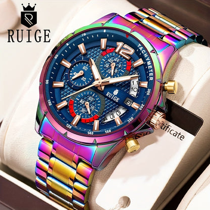 Women's Quartz Watch - Colorful 's with Date Display & Night Light Stainless Steel Band, Trendy - product detail view 17