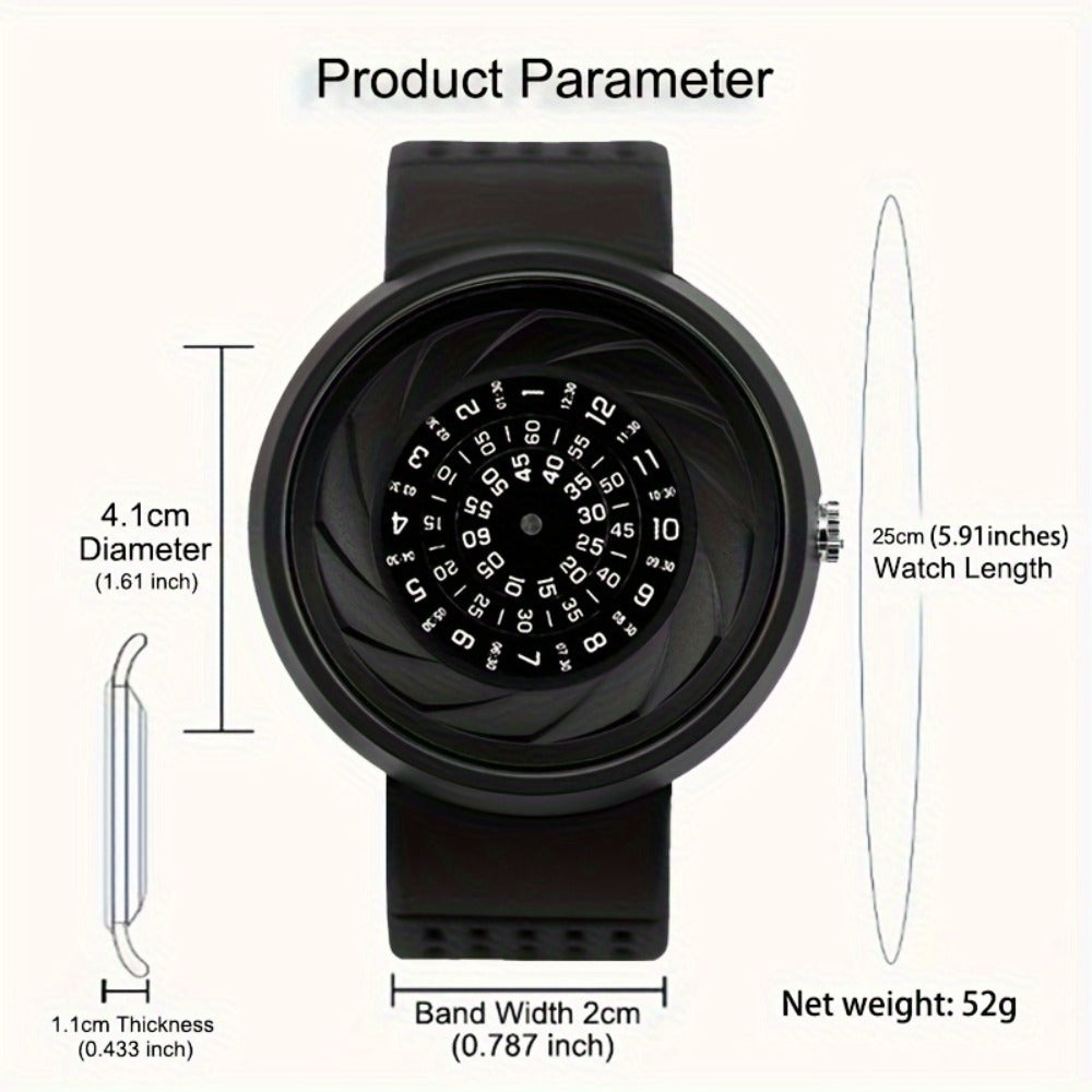 Men's Quartz Watch - Concept Password Dial for Unique Fashion Wristwatch with Extra Strap & - product detail view 2