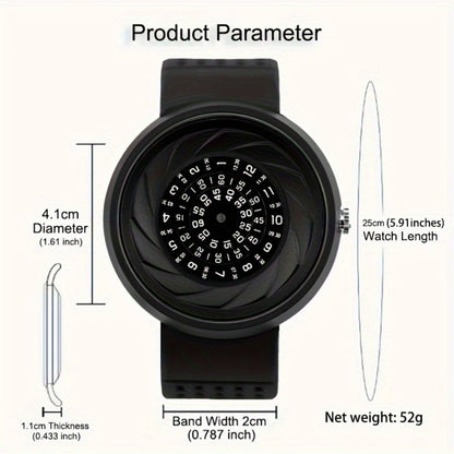 Men's Quartz Watch - Concept Password Dial for Unique Fashion Wristwatch with Extra Strap & - product detail view 2