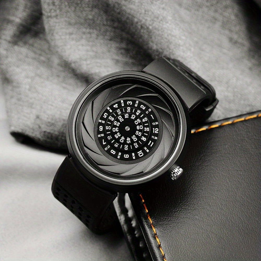 Men's Quartz Watch - Concept Password Dial for Unique Fashion Wristwatch with Extra Strap & - product detail view 4